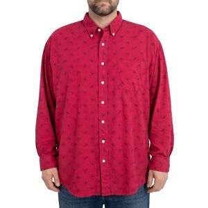 Polo Ralph Lauren Red Lowell Sport Button Shirt Corduroy Skier Print Mens Size L